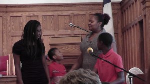 The Alberty family sings "How Great is Our God" on Nov. 10, 2013.